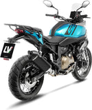 Échappement Sans Homologation Sonore Lv-14 Acier Noir Embout Carbon Fiber - Leovince Compatible Avec Qj Motor Srt 600 Sx (2024-2026)