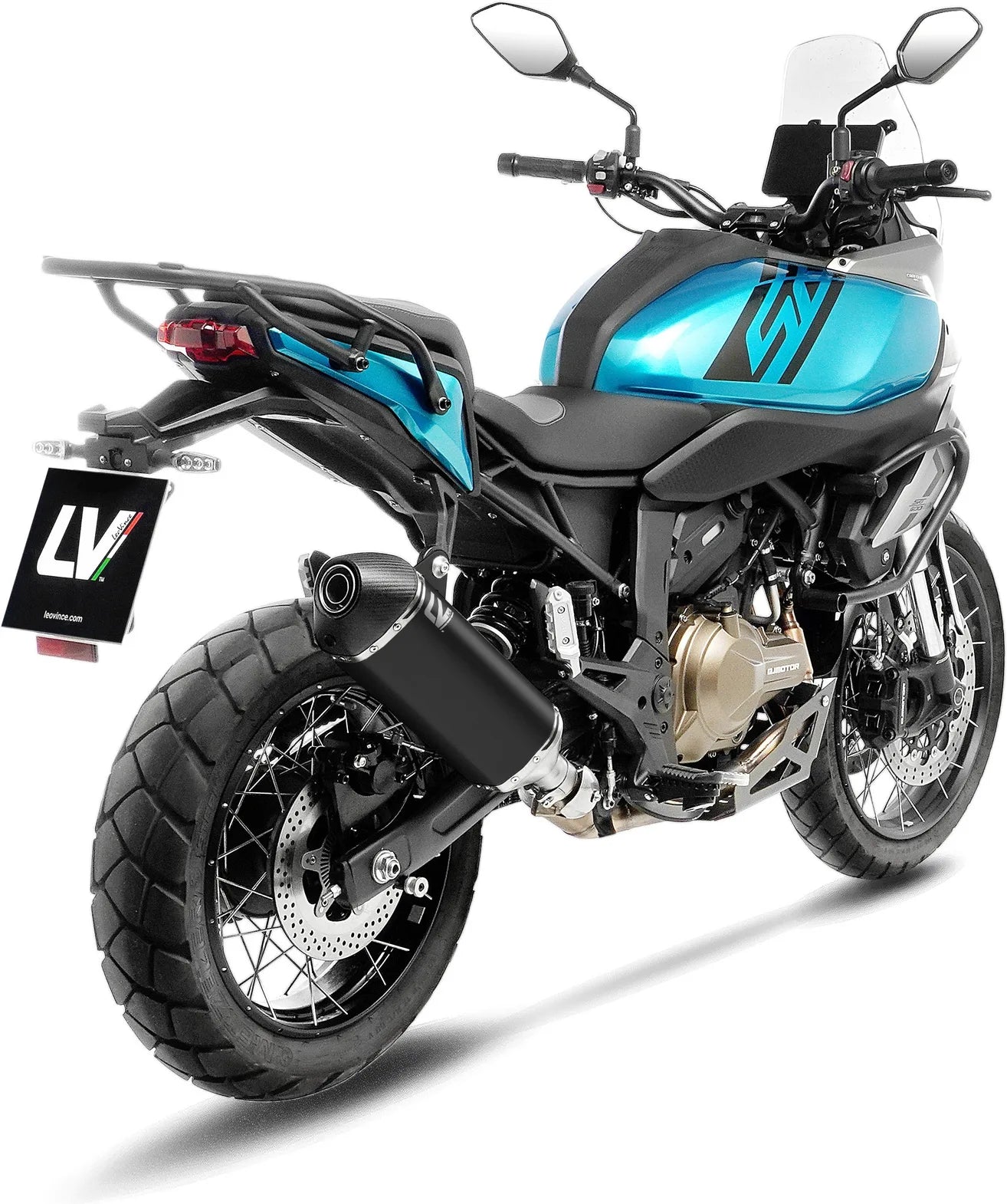 Système D'Échappement Homologué Au Niveau Sonore Lv-14 Acier Noir Embout Carbon Fiber - Leovince Compatible Avec Qj Motor Srt 600 Sx (2024-2026)