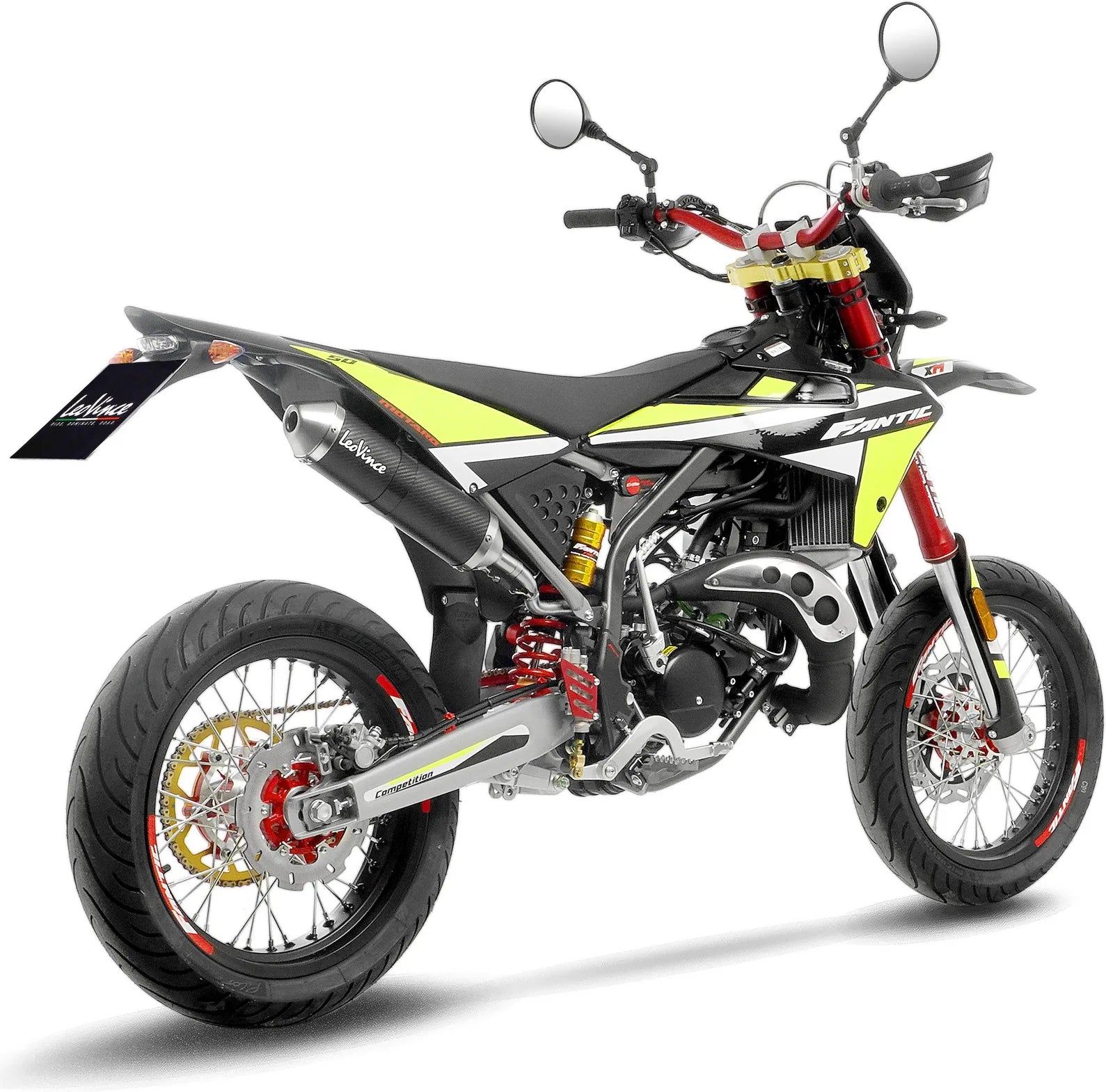 Système D'Échappement Homologué Au Niveau Sonore X-Fight Carbon Fiber Embout Acier - Leovince Compatible Avec Fantic Motor Xe 50 Performance (2021-2024)