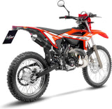 Système D'Échappement Homologué Au Niveau Sonore X-Fight Acier Noir Embout Acier - Leovince Compatible Avec Beta Rr 50 Enduro - Sport (2023-2024)