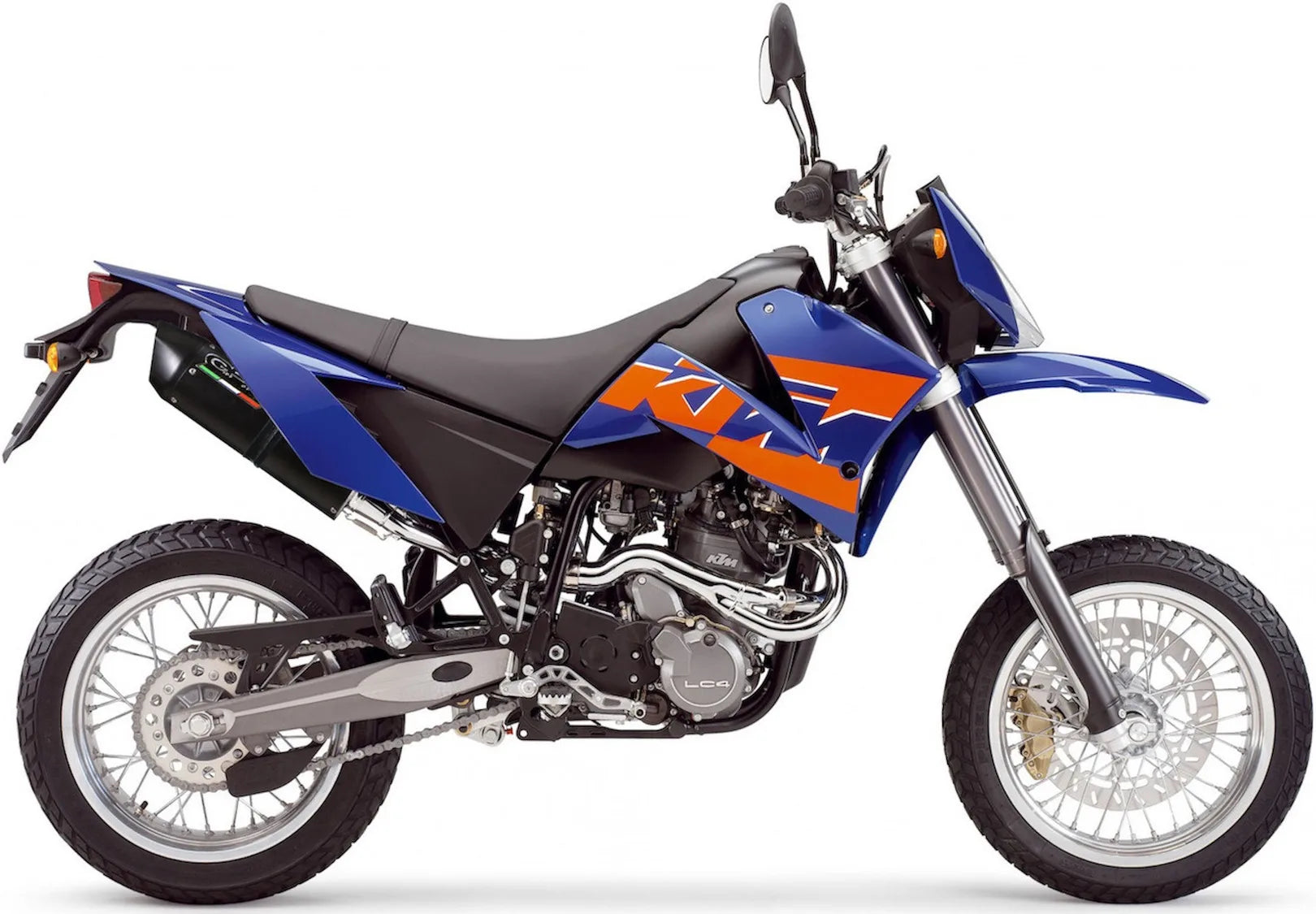 Double Sortie D'Échappement Homologuée Au Niveau Sonore Furore Aluminium Noir - Gpr Compatible Avec Ktm 625 Lc4 Smc (2005-2006)