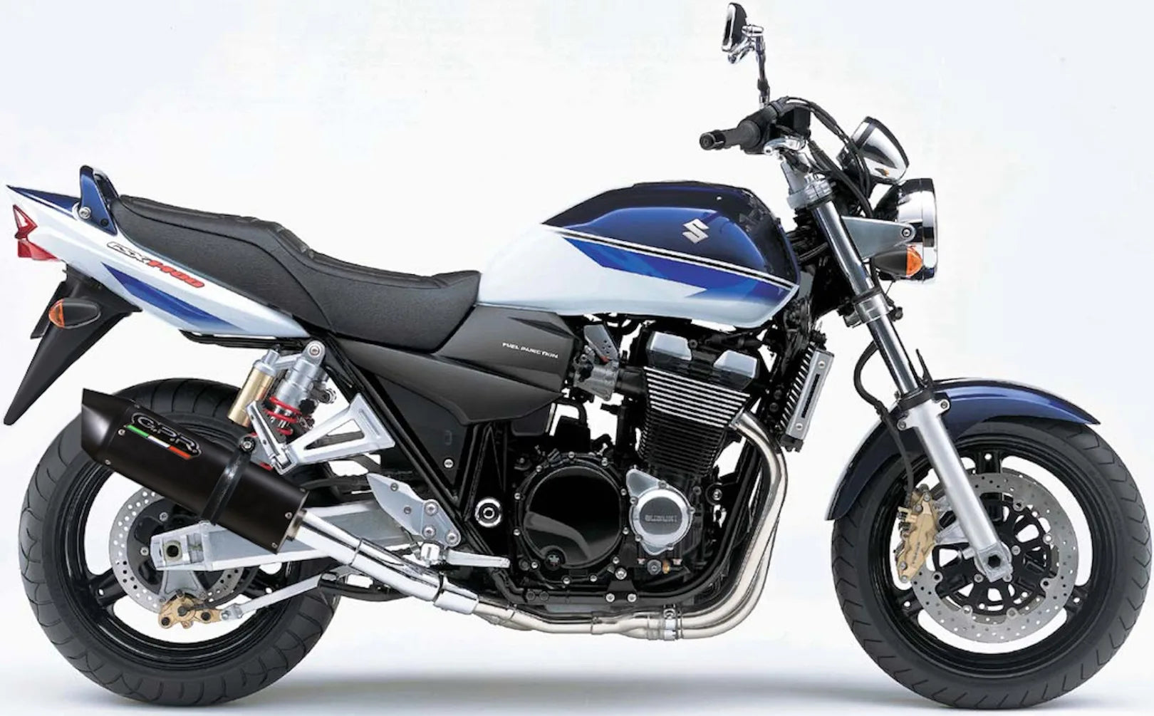 Double Sortie D'Échappement Avec Catalyseur Et Homologation Acoustique Furore Aluminium Noir - Gpr Compatible Avec Suzuki Gsx 1400 (2001-2007)