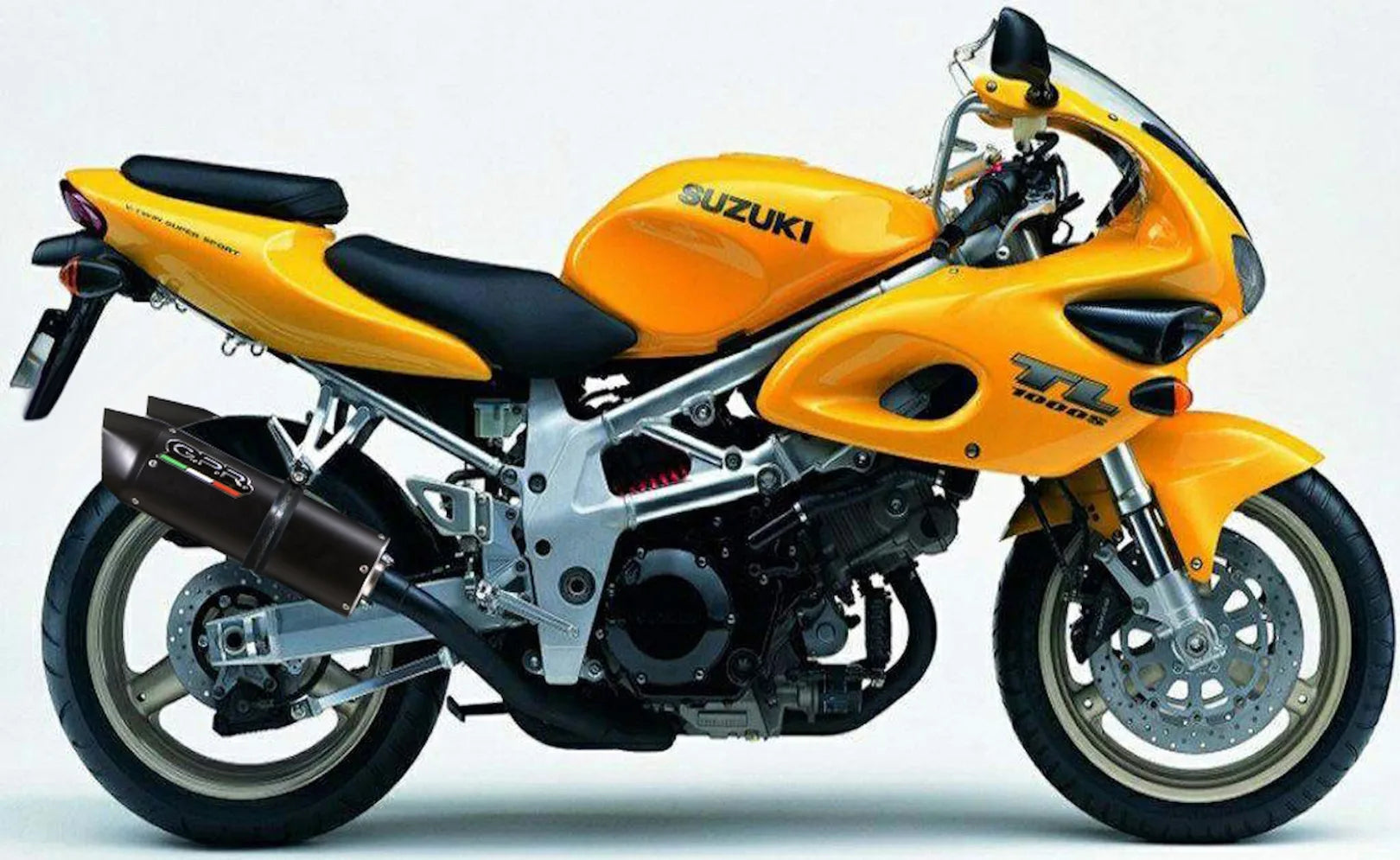 Double Sortie D'Échappement Homologuée Au Niveau Sonore Furore Aluminium Noir - Gpr Compatible Avec Suzuki Tl 1000 S (1998-2003)
