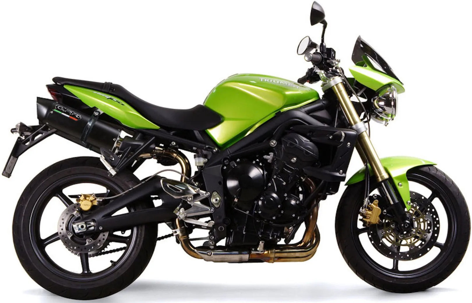 Double Sortie D'Échappement Homologuée Au Niveau Sonore Furore Aluminium Noir - Gpr Compatible Avec Triumph Street Triple 675 (2007-2012)