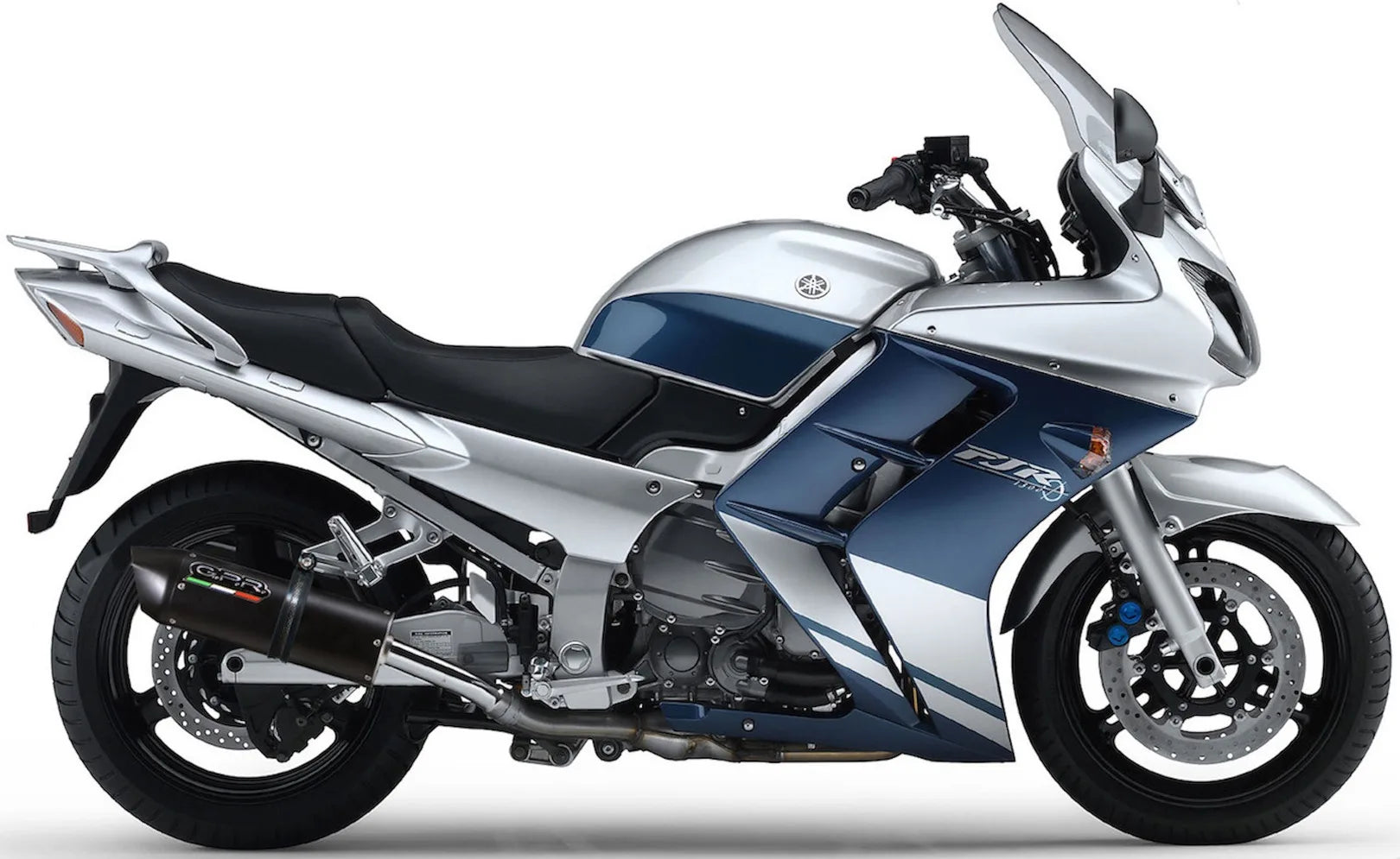 Double Sortie D'Échappement Homologuée Au Niveau Sonore Furore Aluminium Noir - Gpr Compatible Avec Yamaha Fjr 1300 (2001-2005)