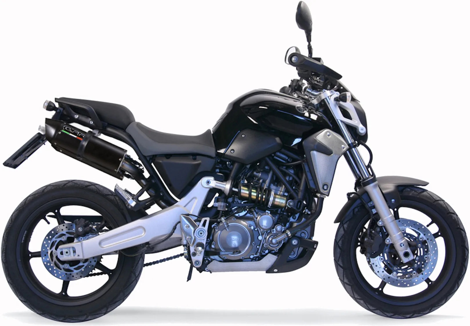 Double Sortie D'Échappement Avec Catalyseur Et Homologation Acoustique Furore Aluminium Noir - Gpr Compatible Avec Yamaha Mt-03 (2006-2013)