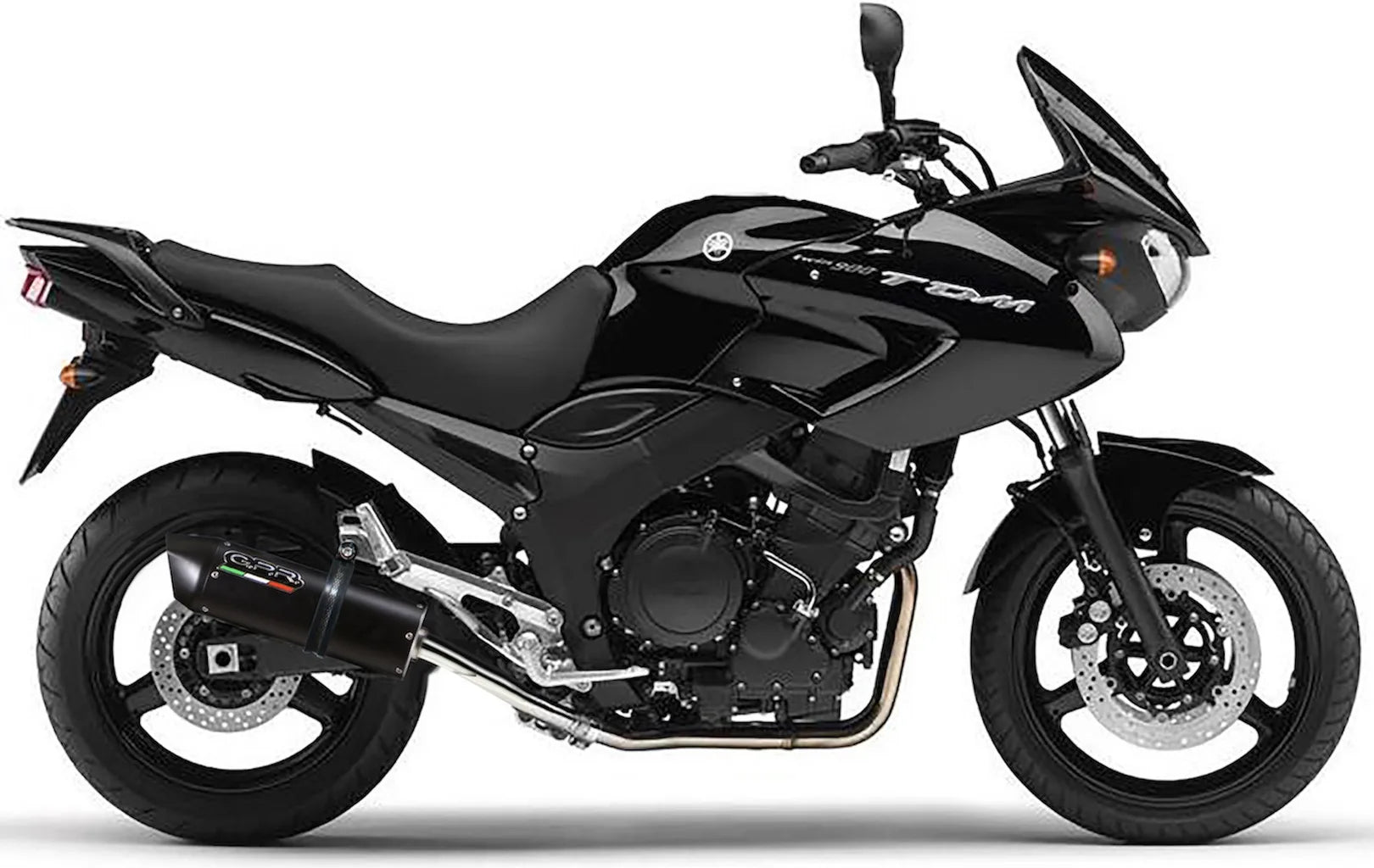 Double Sortie D'Échappement Homologuée Au Niveau Sonore Furore Aluminium Noir - Gpr Compatible Avec Yamaha Tdm 900 (2002-2014)