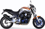 Double Sortie D'Échappement Avec Catalyseur Et Homologation Acoustique Ghisa Acier Noir - Gpr Compatible Avec Yamaha Bt 1100 Bulldog (2002-2007)