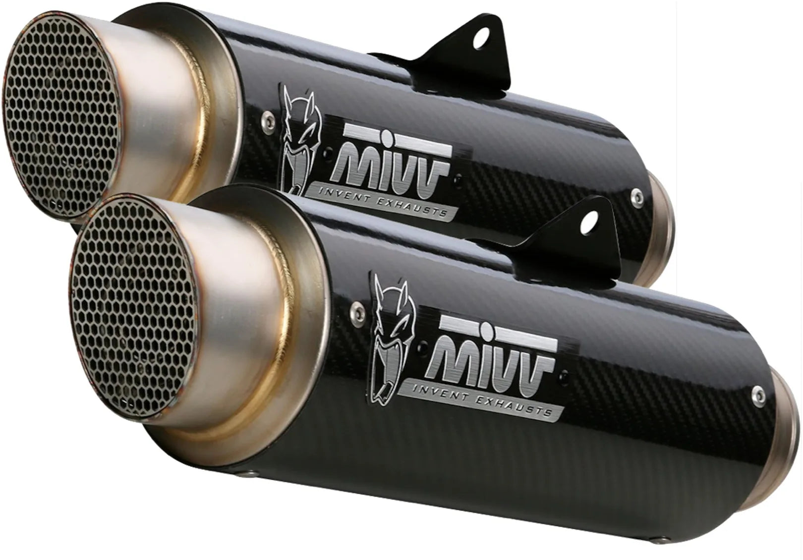 Double Sortie D'Échappement Homologuée Au Niveau Sonore Gppro Carbon - Mivv Compatible Avec Ducati Scrambler 1100 (2018-2020)