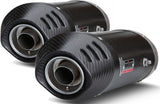 Dual Non-Catalytic Exhaust System With Sound Certification Oval Carbon Carbon - Mivv Compatible With Yamaha Yzf 1000 R1 (2007-2008)