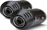 Double Sortie D'Échappement Non Catalysée Avec Homologation Acoustique Oval Carbon Carbon - Mivv Compatible Avec Yamaha Yzf 1000 R1 (2007-2008)