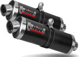 Dual Non-Catalytic Exhaust System With Sound Certification Oval Carbon - Mivv Compatible With Honda Cbr 1100 Xx (1997-2006)