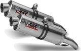 Dual Non-Catalytic Exhaust System With Sound Certification Oval Stainless Steel - Mivv Compatible With Honda Hornet 900 (2002-2006)
