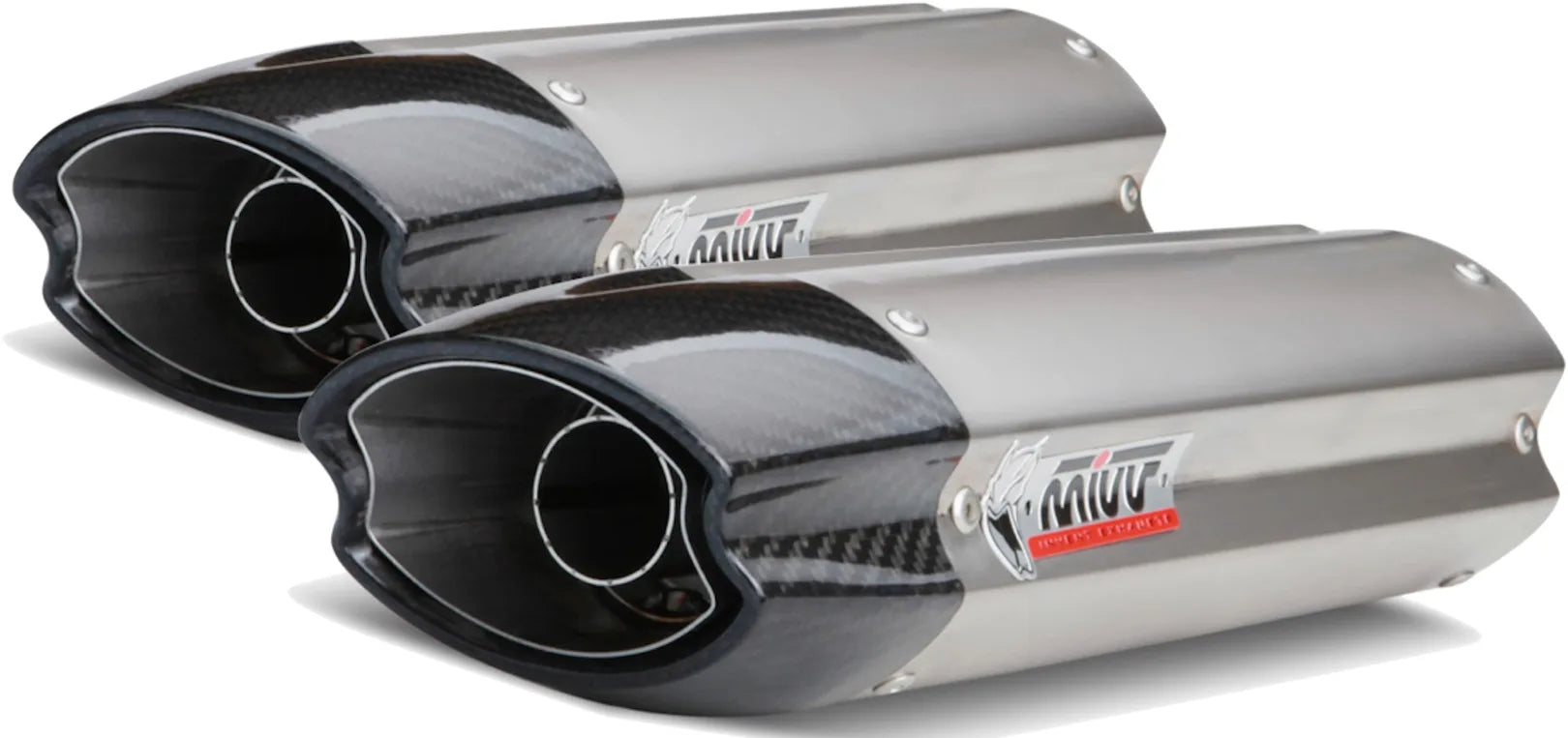 Double Sortie D'Échappement Non Catalysée Avec Homologation Acoustique Suono Acier Carbon - Mivv Compatible Avec Ducati 848 (2007-2013)