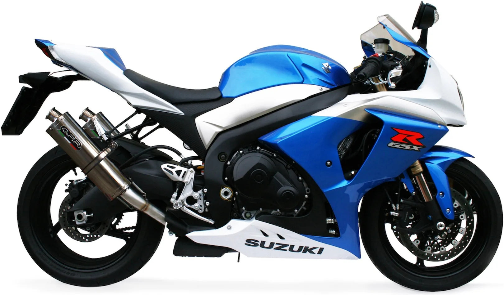Double Sortie D'Échappement Homologuée Au Niveau Sonore Trioval Acier - Gpr Compatible Avec Suzuki Gsx-R 1000 K9 (2009-2011)