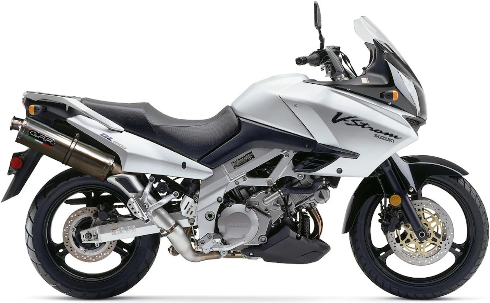 Double Sortie D'Échappement Avec Catalyseur Et Homologation Acoustique Trioval Acier - Gpr Compatible Avec Suzuki V-Strom Dl 1000 (2002-2013)