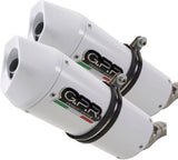 Dual Exhaust System With Sound Certification Albus Ceramic White Aluminium - Gpr Compatible With Suzuki Gw 250 F Inazuma (2012-2017)