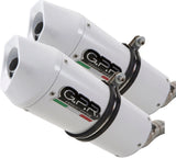 Double Sortie D'Échappement Homologuée Au Niveau Sonore Albus Ceramic Aluminium Blanc - Gpr Compatible Avec Ktm Duke Ii (2000-2006)