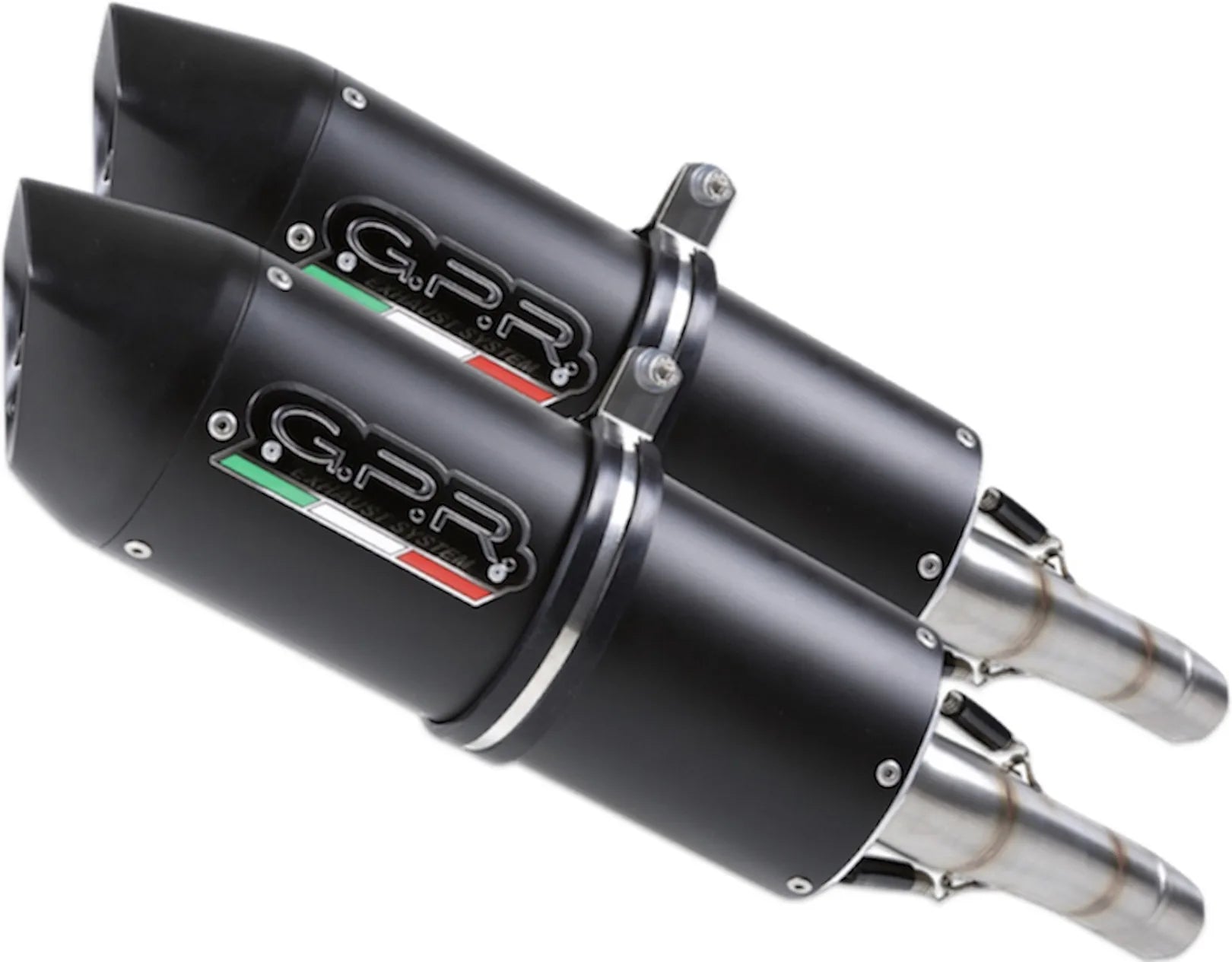 Double Sortie D'Échappement Homologuée Au Niveau Sonore Furore Aluminium Noir - Gpr Compatible Avec Aprilia Pegaso 3 650 - Ie (1997-2004)