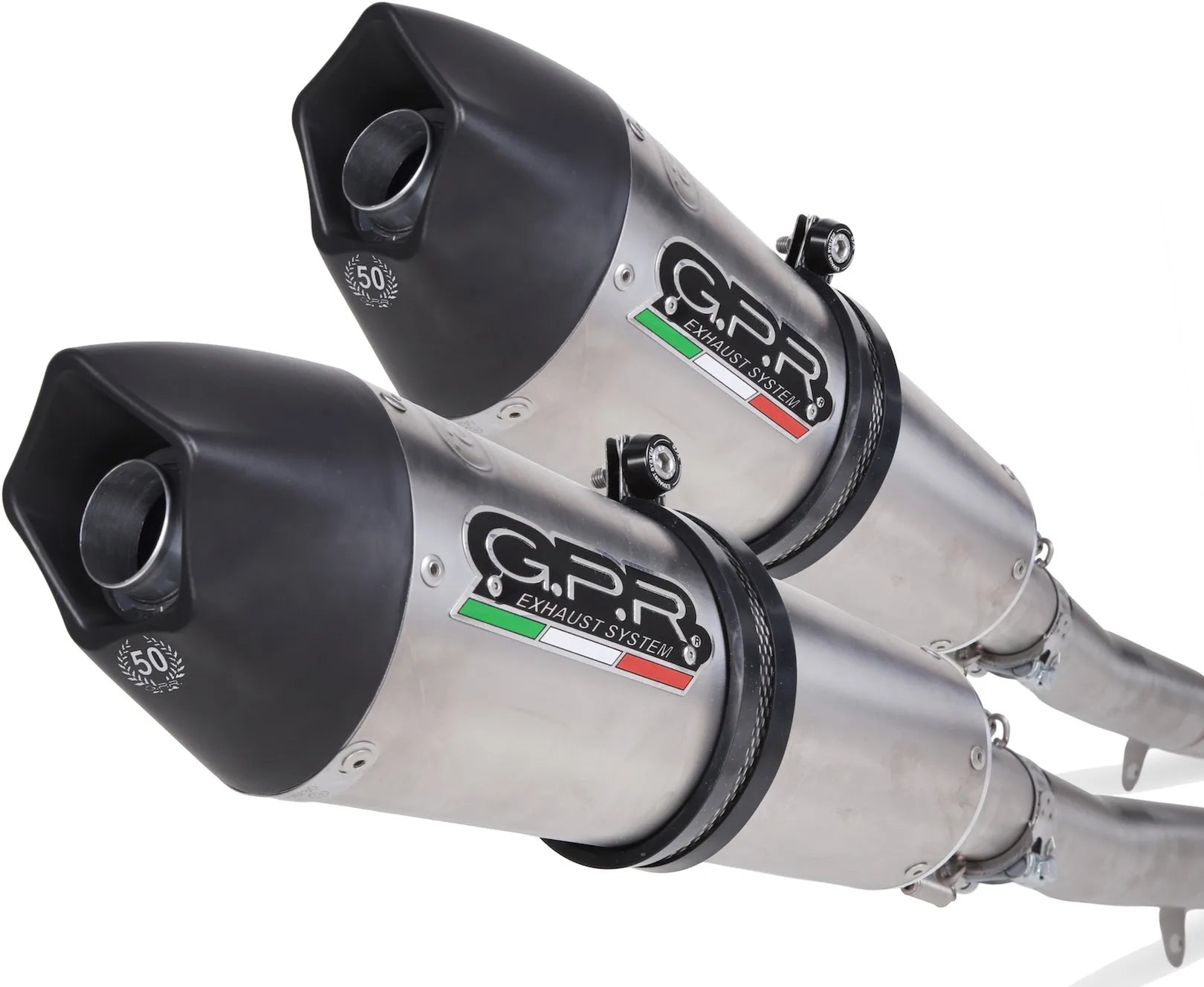 Double Sortie D'Échappement Sans Homologation Acoustique Gpe Anniversary Titanium - Gpr Compatible Avec Kawasaki Zzr 1400 (2017-2022)