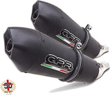 Double Sortie D'Échappement Homologuée Au Niveau Sonore Gpe Anniversary Titanium Noir - Gpr Compatible Avec Kawasaki Z 1000 (2010-2013)