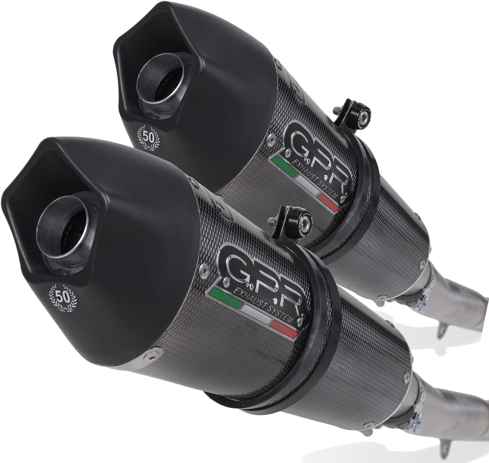 Double Sortie D'Échappement Avec Catalyseur Et Homologation Acoustique Gpe Anniversary Carbon Look - Gpr Compatible Avec Ducati Monster 796 (2010-2014)