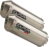 Double Sortie D'Échappement Avec Catalyseur Et Homologation Acoustique Satinox Acier - Gpr Compatible Avec Kawasaki Zzr 1400 (2006-2007)