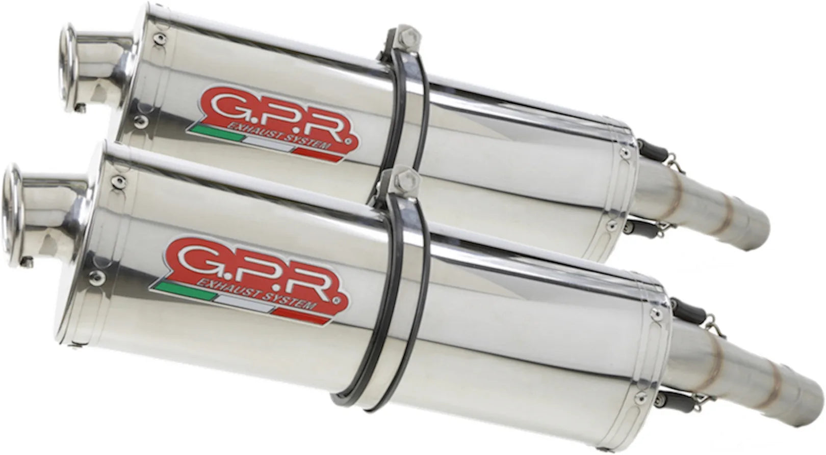 Double Sortie D'Échappement Homologuée Au Niveau Sonore Trioval Acier - Gpr Compatible Avec Aprilia Etv Caponord 1000 Rally (2001-2007)