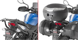 Monolock Silver Top Case - 32 Lt Technopolymer - Givi Compatible With Suzuki Sv 650 (2016-2024)