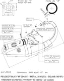 Complete Catalytic Exhaust System With Sound Certification Hand Made Tt Aluminum - Leovince Compatible With Peugeot Trekker 50 (1998-2000)