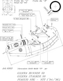 Système D'Échappement Complet Avec Catalyseur Et Homologation Acoustique Hand Made Tt Aluminium Noir - Leovince Compatible Avec Gilera Stalker 50