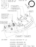 Complete Catalytic Exhaust System With Sound Certification Hand Made Tt Black Aluminum - Leovince Compatible With Gilera Runner 50