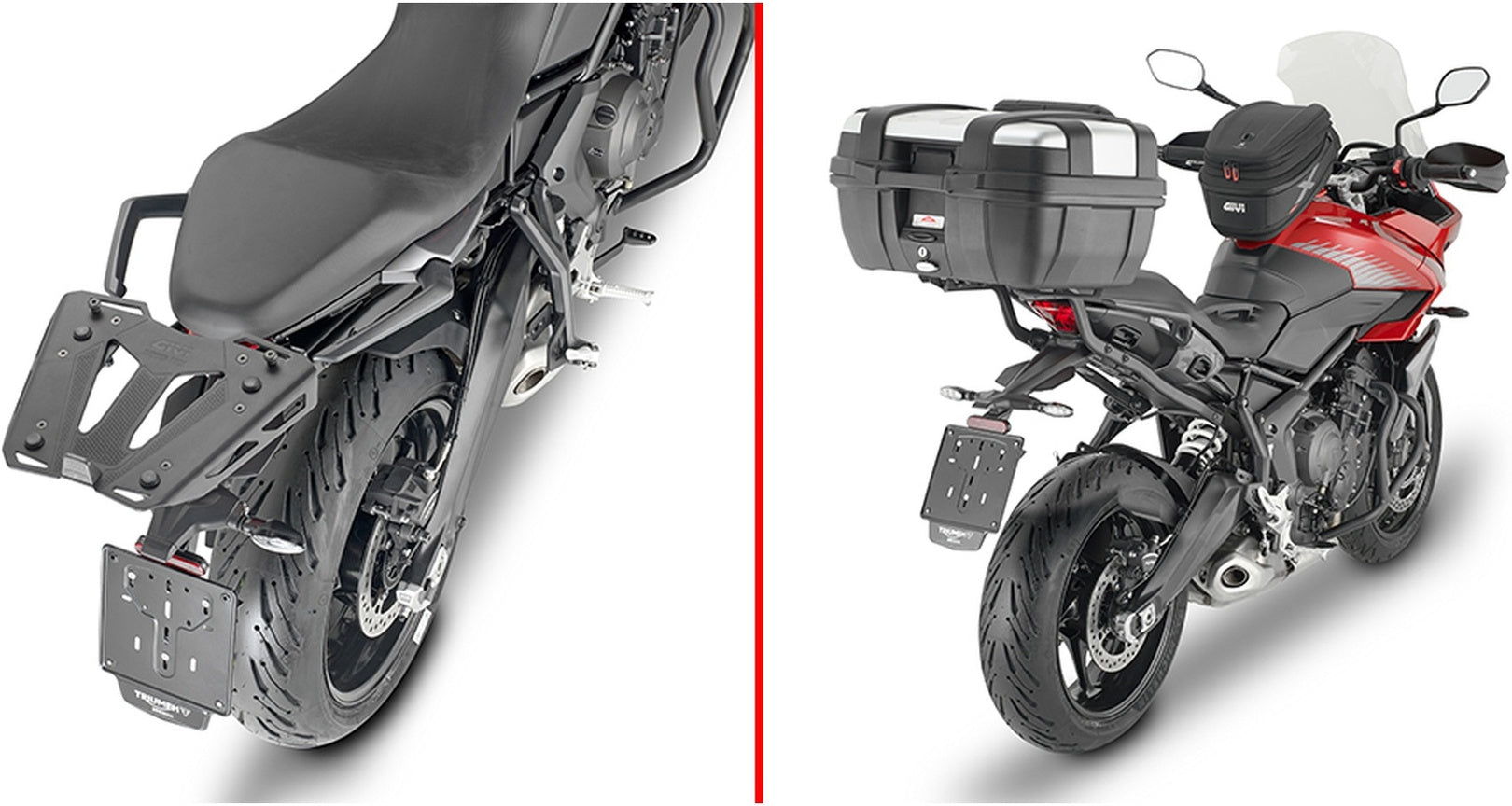 Monokey Trekker Outback Evo Smart Black Aluminium Top Case - 58 Lt Trekker Outback Evo Smart Aluminium - Givi Compatible With Triumph Tiger 660 Sport (2022-2024)