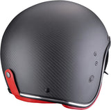 Casque Urban Pour Moto Scorpion Exo Belfast Evo Carbon Carbon Fiber Noir Mat Rouge Solid Taille S