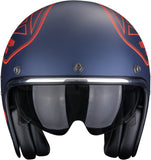 Casque Urban Pour Moto Scorpion Exo Belfast Evo Ultra Tct Bleu Rouge Mat Dawg Taille Xl