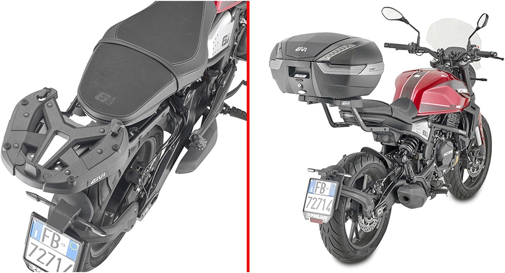 Monokey Black Top Case - 40 Lt Technopolymer - Givi Compatible With Moto Morini Seiemmezzo Str 650 (2022-2024)