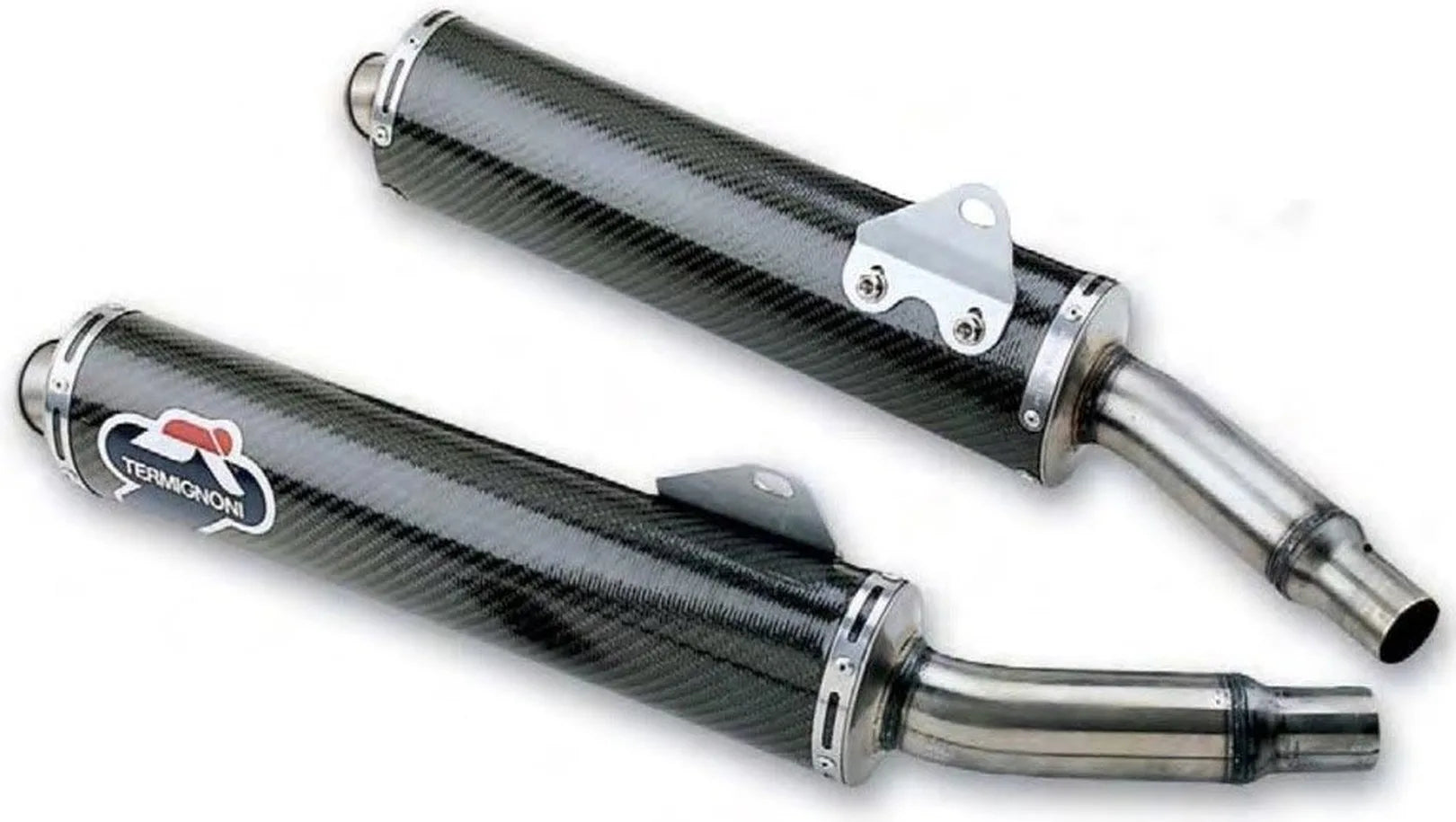 Double Sortie D'Échappement Sans Homologation Acoustique Carbon - Termignoni Compatible Avec Ducati Monster 620