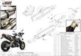 Dual Catalytic Exhaust Tips With Sound Certification Suono Stainless Steel Carbon - Mivv Compatible With Aprilia Dorsoduro 1200 (2012-2016)