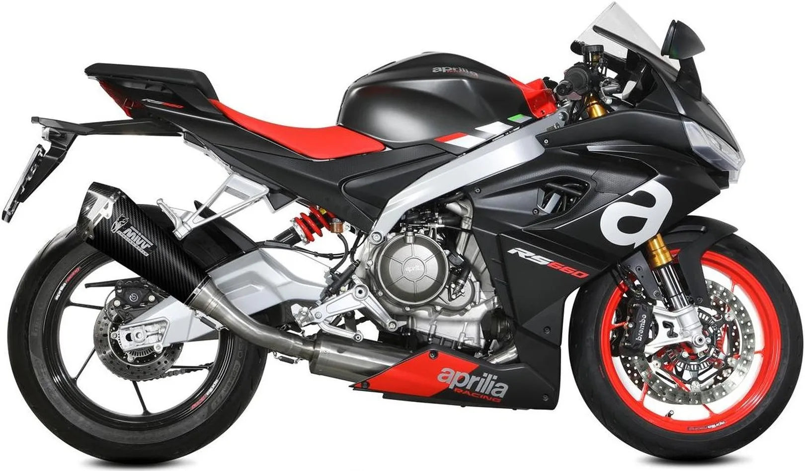 Système D'Échappement Complet Sans Catalyseur Et Homologué Au Niveau Sonore Delta Race Carbon Carbon - Mivv Compatible Avec Aprilia Rs 660 (2020-2024)
