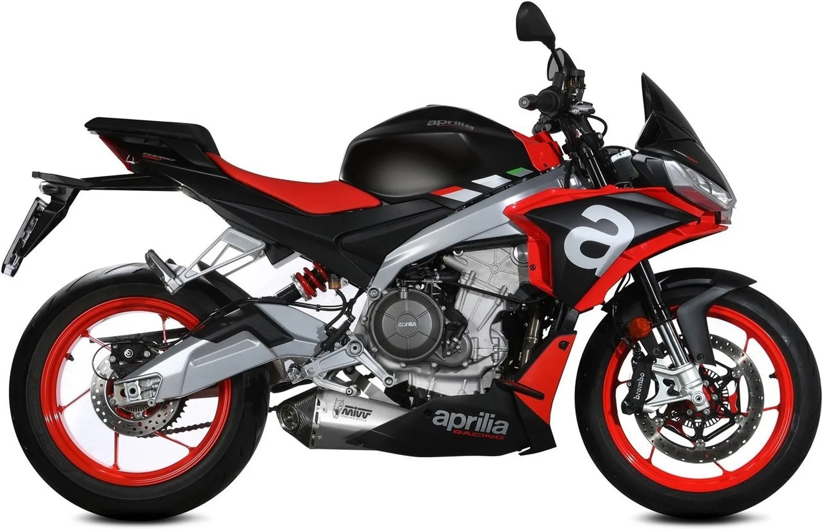 Système D'Échappement Complet Avec Catalyseur Et Homologation Acoustique Delta Race Acier Carbon - Mivv Compatible Avec Aprilia Tuono 660 (2021-2024)