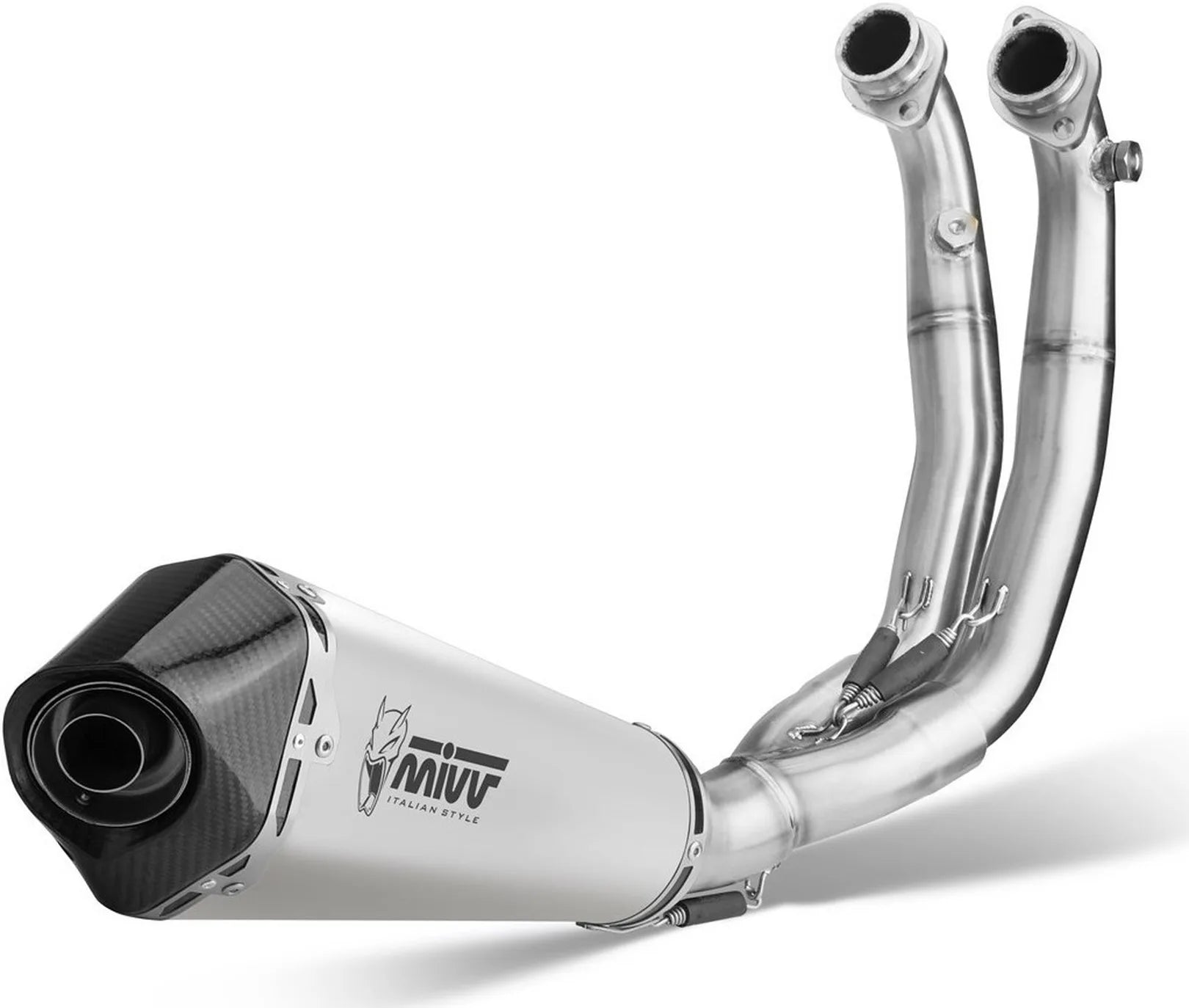 Système D'Échappement Complet Non Catalysé Et Sans Homologation Acoustique Delta Race Acier Carbon - Mivv Compatible Avec Aprilia Rs 660 (2020-2024)