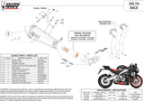 Système D'Échappement Complet Avec Catalyseur Et Homologation Acoustique Delta Race Acier Noir Carbon - Mivv Compatible Avec Aprilia Rs 660 (2020-2024)