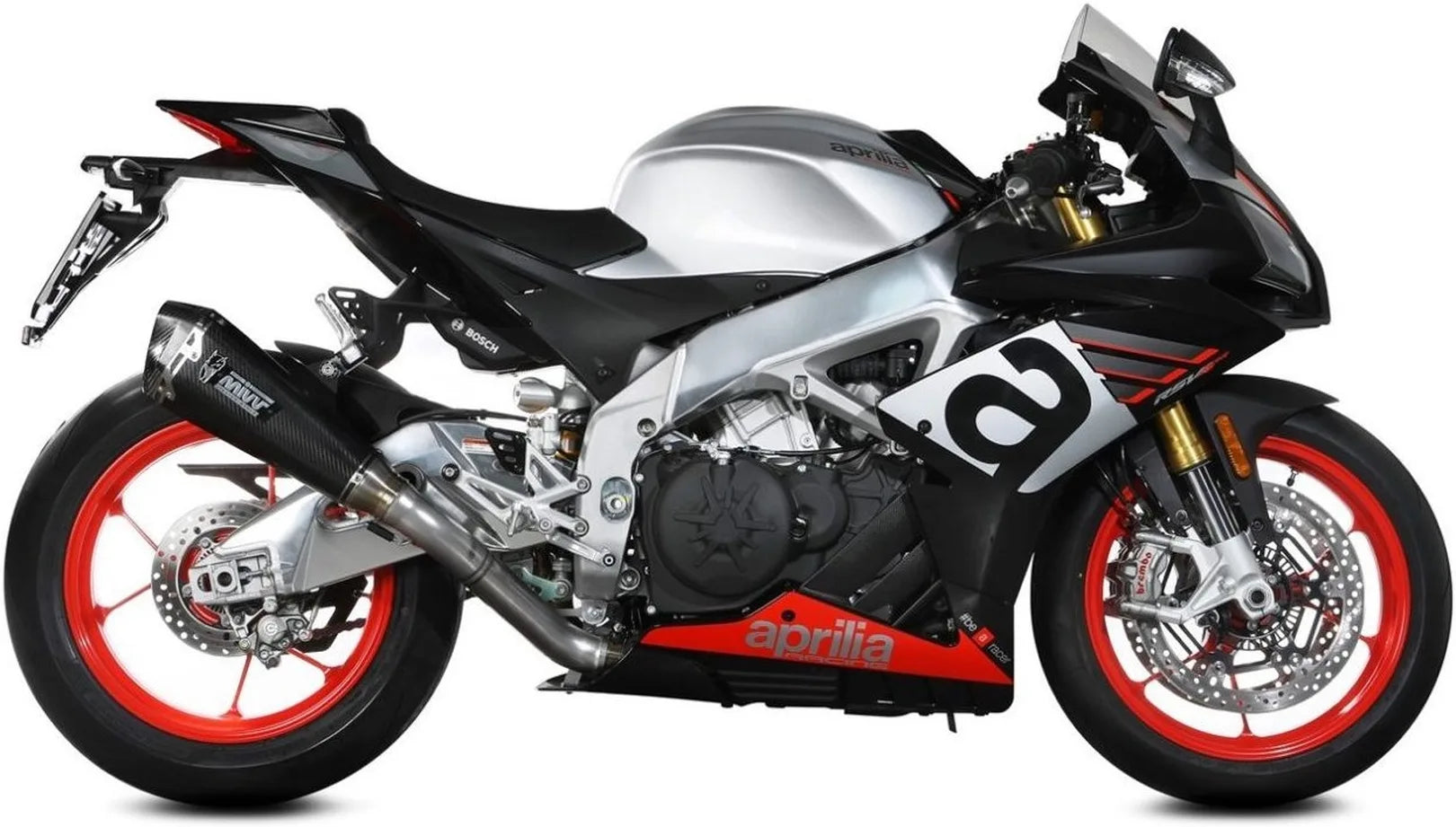 Système D'Échappement Catalytique Avec Homologation Acoustique Delta Race Carbon Carbon - Mivv Compatible Avec Aprilia Rsv4 (2017-2020)