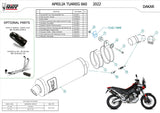 Complete Non-Catalytic Exhaust System With Sound Certification Dakar Stainless Steel - Mivv Compatible With Aprilia Tuareg 660 (2022-2024)
