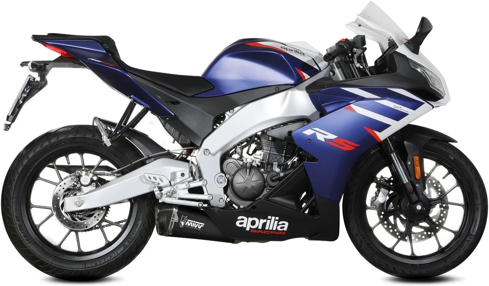 Système D'Échappement Complet Sans Catalyseur Et Homologué Au Niveau Sonore Delta Race Acier Noir Carbon - Mivv Compatible Avec Aprilia Rs 125 (2021-2024)