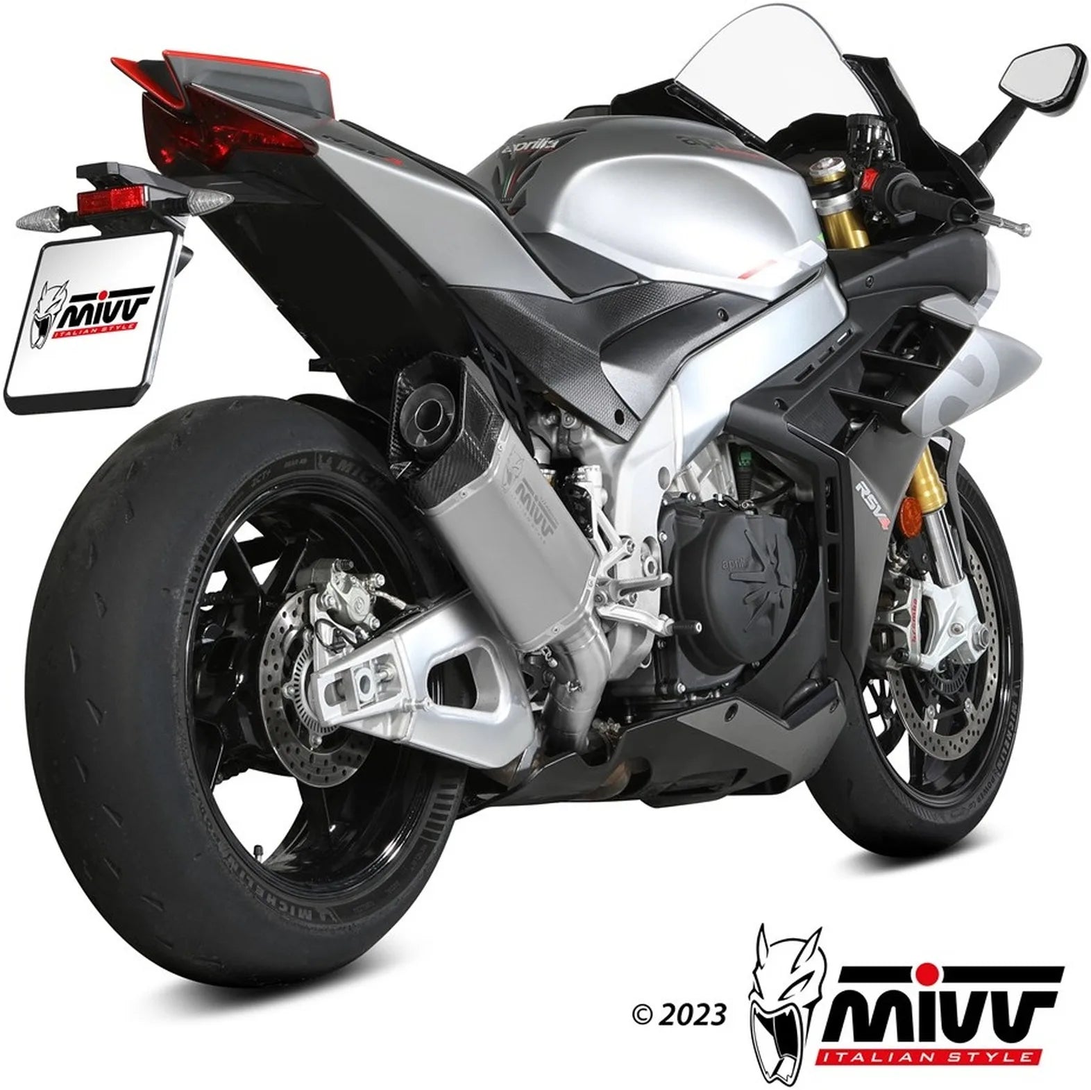 Système D'Échappement Catalytique Avec Homologation Acoustique Sr-1 Titanium - Mivv Compatible Avec Aprilia Rsv4 (2021-2024)