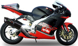 Système D'Échappement Homologué Au Niveau Sonore Furore Aluminium Noir - Gpr Compatible Avec Aprilia Rsv 1000 - Sp (1998-2003)