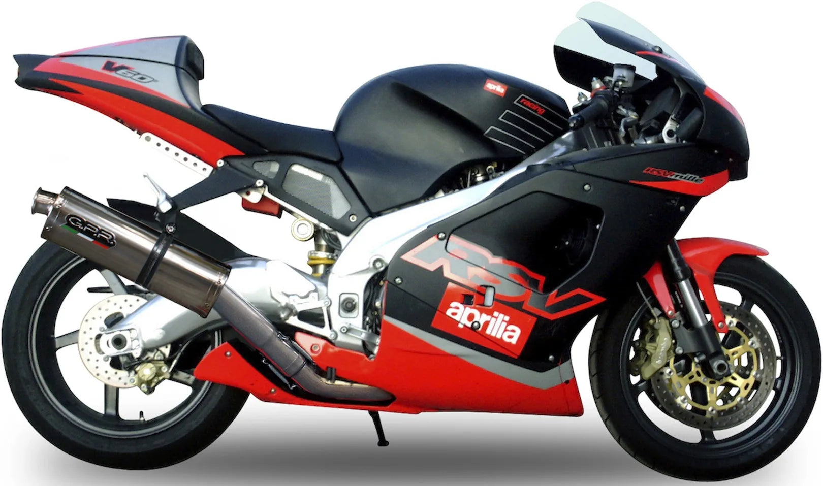 Système D'Échappement Homologué Au Niveau Sonore Trioval Acier - Gpr Compatible Avec Aprilia Rsv 1000 - Sp (1998-2003)