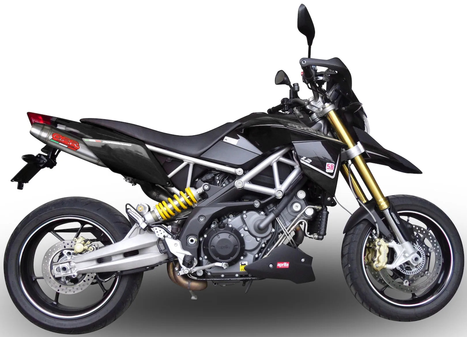 Double Sortie D'Échappement Sans Homologation Acoustique Deeptone Acier - Gpr Compatible Avec Aprilia Dorsoduro 750 (2008-2016)
