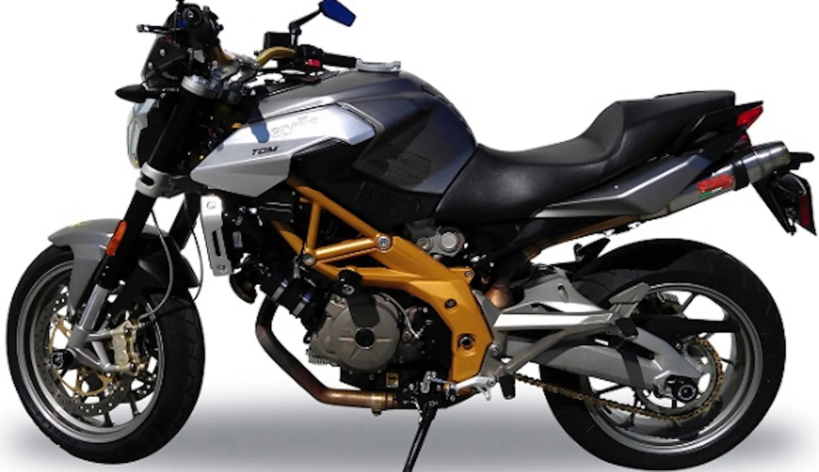 Double Sortie D'Échappement Sans Homologation Acoustique Deeptone Acier - Gpr Compatible Avec Aprilia Shiver 750 Gt (2007-2016)